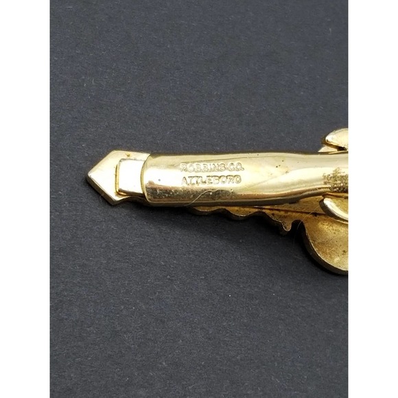 GE Key Tie Clip Gold Tone General Electric Advertising Vintage Robbins Attleboro - Picture 2 of 6